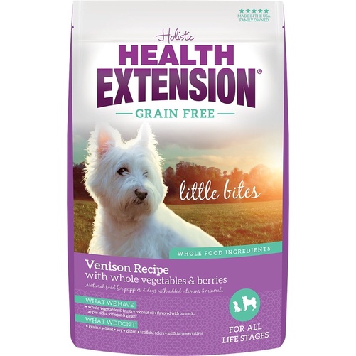 (ลดราคา หมดอายุ 13 Aug 2025) อาหารสุนัข Health Extension สูตร Little Bites Venison Recipe ขนาด 5.4 k