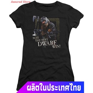 เสื้อยืดคอกลมured Store ลอร์ดออฟเดอะริงส์เสื้อยืดกีฬา Lord Of The Rings - The Best Dwarf JRS Sheer Cap Sleeve T-Shirt In