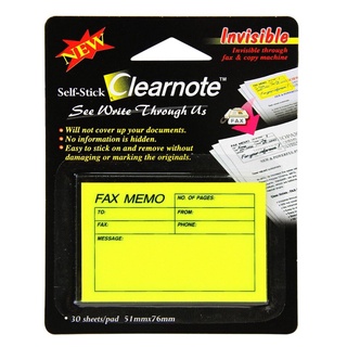 กระดาษโน๊ต CLEAR NOTE fax memo 21206