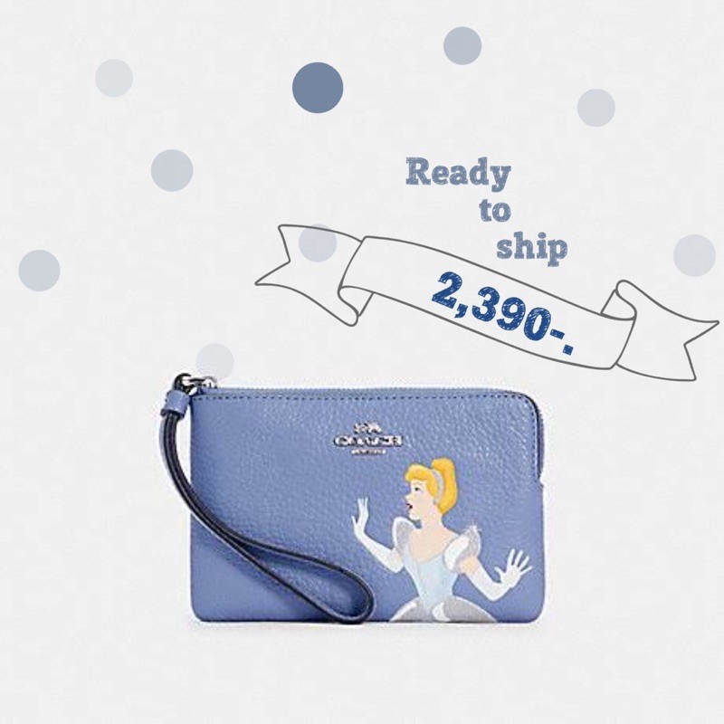 Disney x Coach corner zip wristlet with Cinderalla