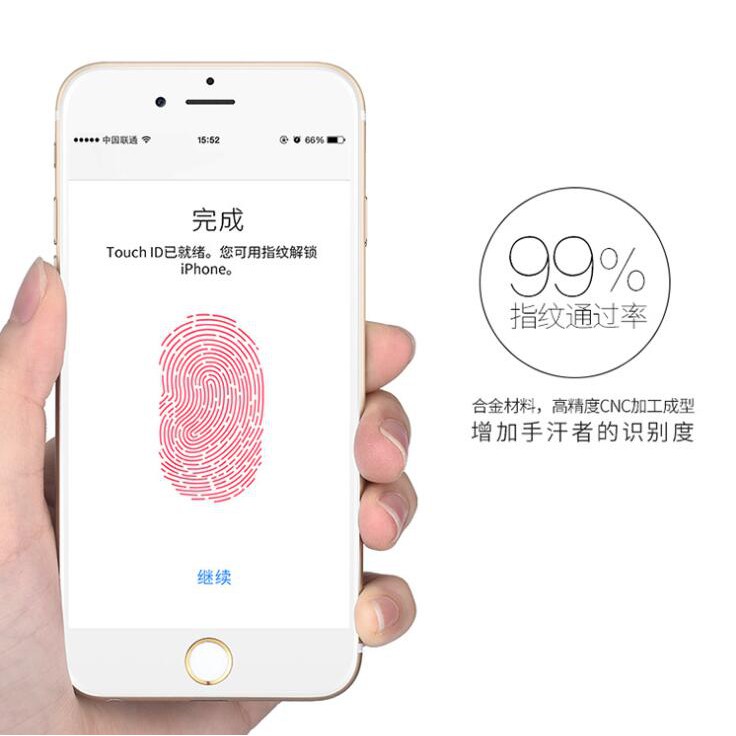 ปุ่มโฮม Touch ID โลโก้ สติกเกอร์ปุ่มโฮมสแกนลายนิ้วมือ iphone6/6s case  iphone7plus Protector ฟิล์ม สำหรับ iPhone iPad