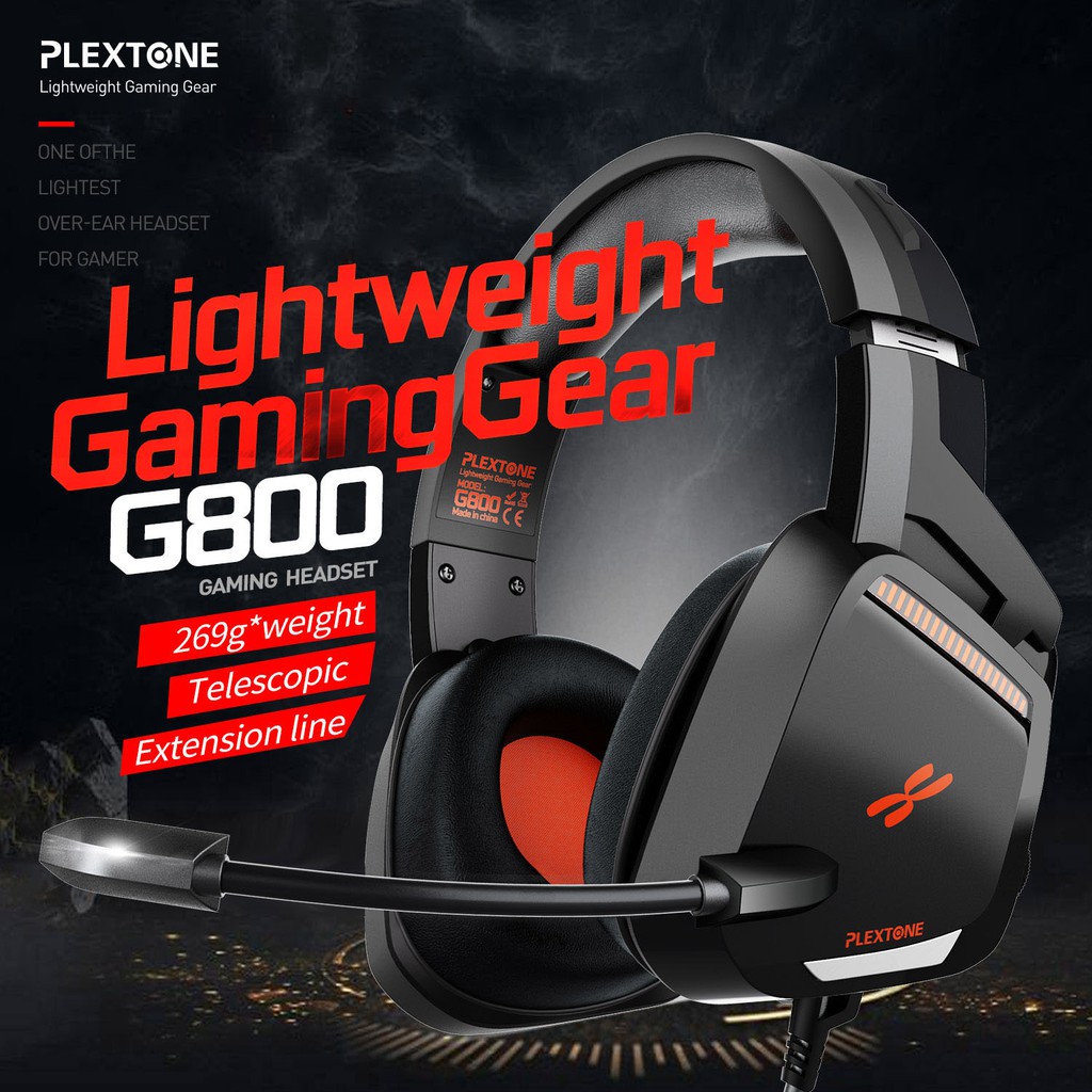 หูฟัง Plextone G800 G700 หูฟังเกมมิ่ง สำหรับโทรศัพท์/PC แบบครอบหัว หูฟังเกม มีไมค์ เสียงรอบทิศทาง ปรับเสียงได้ที่หูฟัง