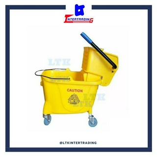 รถเข็นถังบีบผ้าม็อบ สีเหลือง ขนาด36ลิตร /Single mop wringer -C3017 (คัน) พร้อมส่ง💯💯