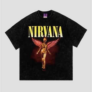 เสื้อยืด ขนาดใหญ่ พิมพ์ลาย Nirvana In Utero Tour