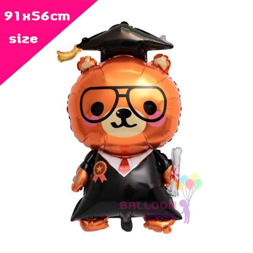 ลูกโป่งหมีบัณฑิต ลูกโป่งCongrats ลูกโป่งบัณฑิต ลูกโป่งรับปริญญา ขนาด 91x56ซม. Congratulations