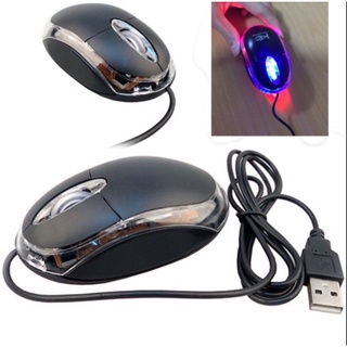 🔥Mini LED Light เมาส์แบบมีสาย USB Optical Mouse Scroll Wheel สำหรับ PC คอมพิวเตอร์แล็ปท็อป