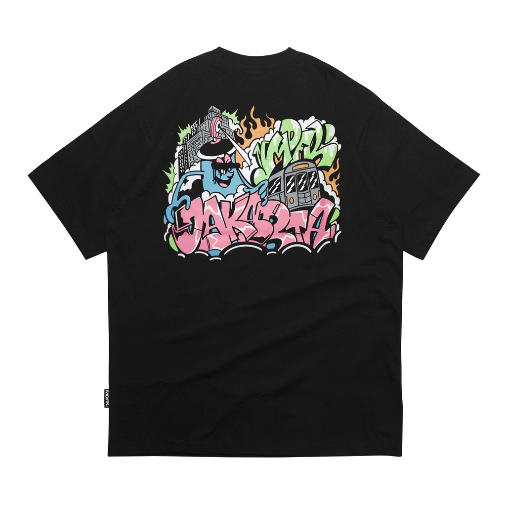 เสื้อยืดกราฟฟิตี MDFK Rampage (สีดํา)