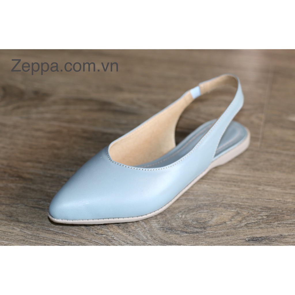 ZEPPA - ของแท้ Store - หนังวัวแท้ 100% - รองเท้าหนังวัวผู้หญิง - สีฟ้า (Size: 35-40) GK29