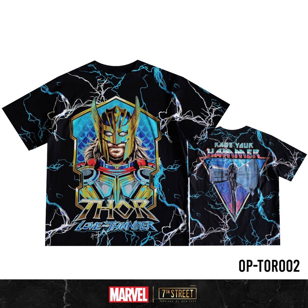 พร้อมส่ง เสื้อยืดแขนสั้น ทรง  Ovesize  MARVEL  7th street   รุ่น OP-TOR002  OP-MHT002  ลิขสิทธิ์แท้