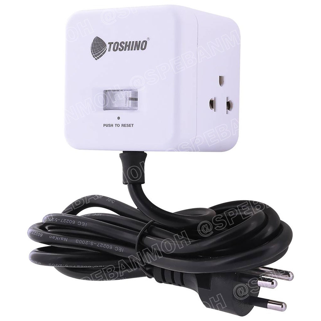 CU-42 ปลั๊กพ่วง Toshino รางปลั๊กไฟ Toshino รางปลั๊ก 4 ช่อง IEC53 3x0.75 sq.mm 2เมตร 10A 2300W Surge 