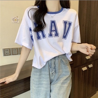 พร้อมส่ง🌈เสื้อครอปoversizeเสื้อยืดแขนสั้นผู้หญิงสไตล์เกาหลี