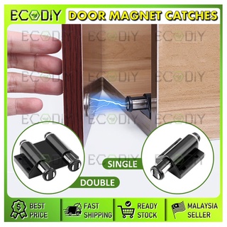 Ecodiy แม่เหล็กจับประตู แบบคู่ / เดี่ยว สีดํา Hi-Fi ประตูแม่เหล็ก กันชน บัฟเฟอร์ แม่เหล็ก Pintu