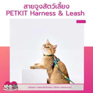 PETKIT Harness &amp; Leash สายจูงแมวผ้าโพลีเอสเตอร์ สายจูงสัตว์เลี้ยง