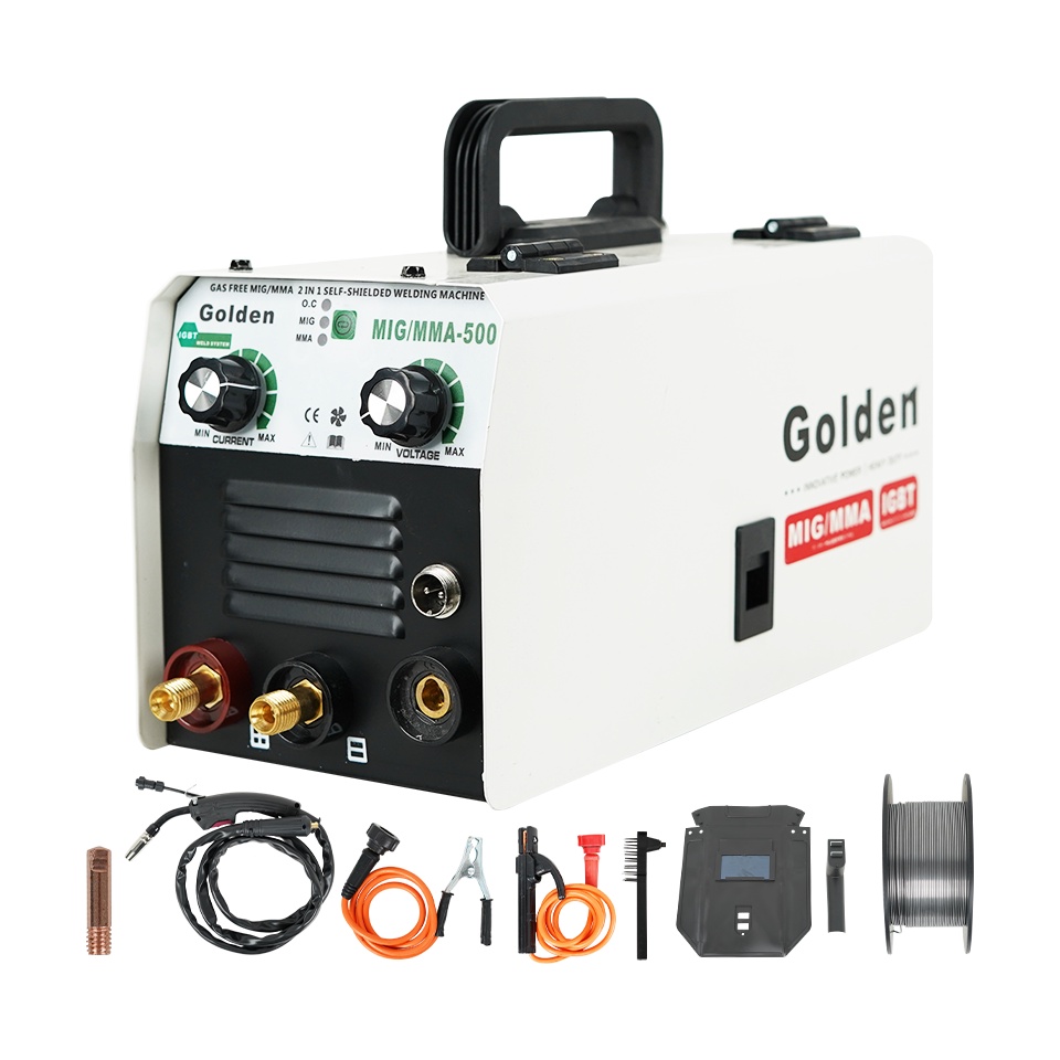 ตู้เชื่อมไฟฟ้า 2 ระบบ GOLDEN รุ่น KTB-MIG/MMA-500 (500 AMP) ระบบ FLUX CORED แถมลวด 1 ม้วนในกล่อง