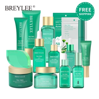 BREYLEE Tea Tree Skincare ทีทรีสกินแคร์ รักษาสิว กำจัดสิวหัวดำ โทนเนอร์เซรั่มหน้า คอลเลกชันผลิตภัณฑ์ที่ดีที่สุดของ BREYLEE