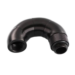 Bykski G1/4 Male to Female 180 Degree Triple Rotary Elbow Fitting - Black (B-RD180-SK)