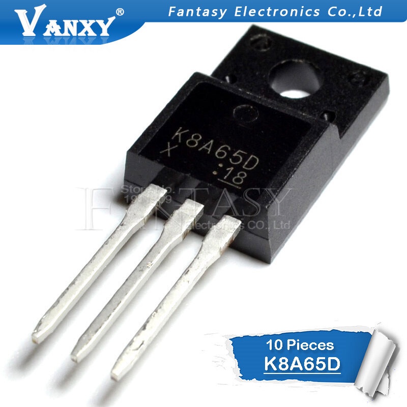 10PCS TK8A65D TO-220F K8A65D TO220F TK8A65 TO-220 650V 8A ใหม่