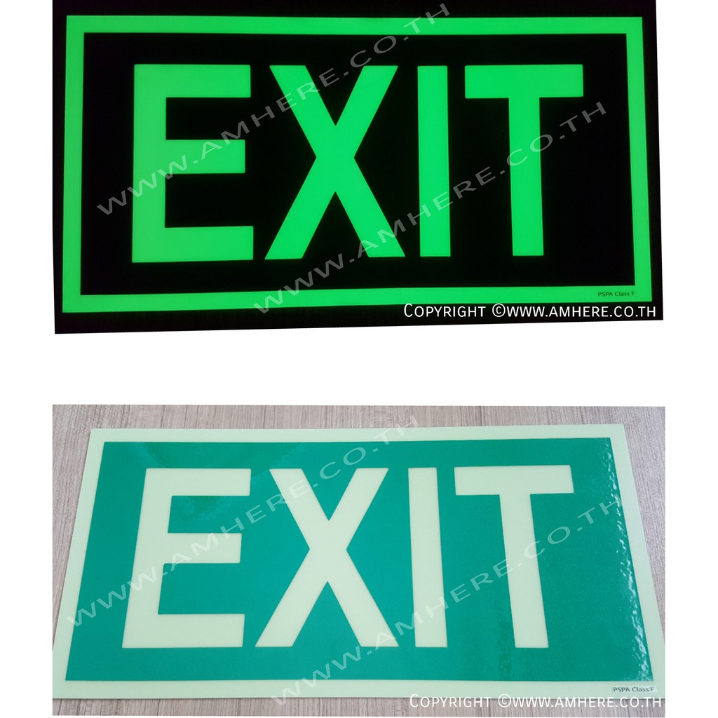 🟩ป้ายบอกทางออก เรืองแสงและสะท้อนแสง -EXIT- ตามมาตรฐาน มยผ. ป้ายเรืองแสง ป้ายหนีไฟ ป้ายฉุกเฉิน