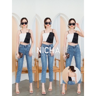 NICHA online 🛒🎀สายเดี่ยวลูกไม้ แต่ง มึมุข มีฟองน้ำ มีซับใน ใส่คู่กับกก.ยีนส์ คือเริ่ด 🎀✨