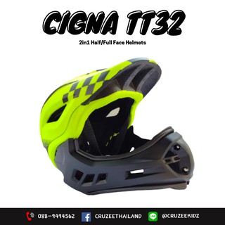 หมวกกันกระเเทก ซิกน่า เต็มใบแบบถอดได้ NEW-FullFace Helmet TT-32 Lemon/B