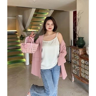CiCi Plus+ SALE(3030)สายเดี่ยวซาติน ใส่สบายจับแมทซ์กางเกงอะไรก๋ดีงามสาวอวบ plus-size