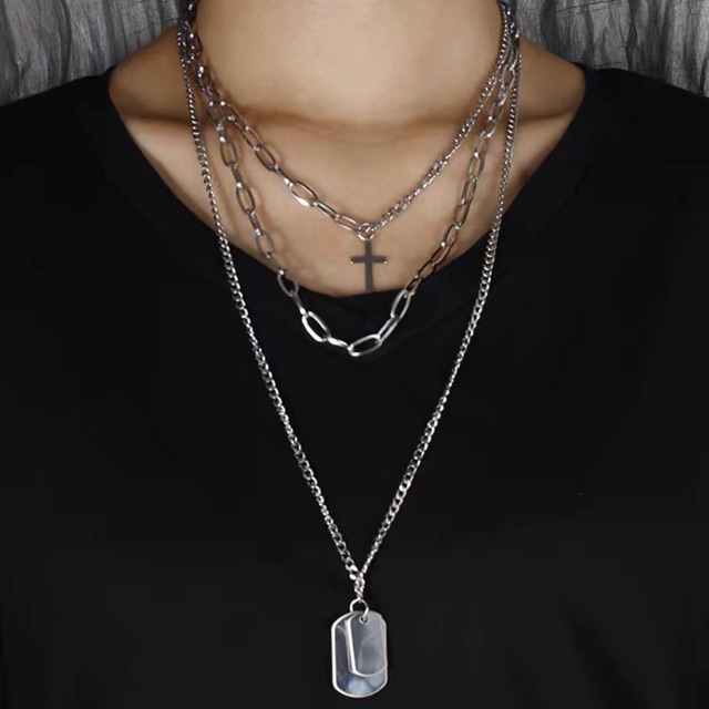 พร้อมส่ง สร้อยคอโซ่เซ็ต 3 เส้น สามารถใส่แยกกันได้ค่ะ N1