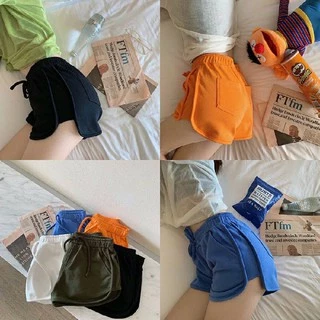 📌กางเกงขาสั้น เอวยางยืดมีเชือกรูด 8 สี มีกระเป๋าหน้า-กระเป๋าหลัง ผ้าลื่น #2601