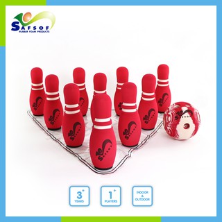 SAFSOF ปลอดภัย Bowling โบว์ลิ่ง โบลิ่ง ลูกบอล ลูกโบลิ่ง พินโบลิ่ง โบลิ่งหุ้มยางฟองน้ำ ของเล่นเด็ก ของเล่นยางฟองน้ำ โยนโบ