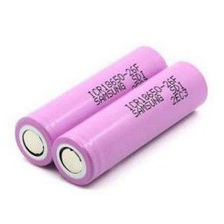 2ก้อนถ่านชาร์จ Samsung 18650 2600 mah 26H M Samsung 18650 ICR18650-26FM Lithium-ion battery Li-ion, 2600 mah ถ่านไฟ