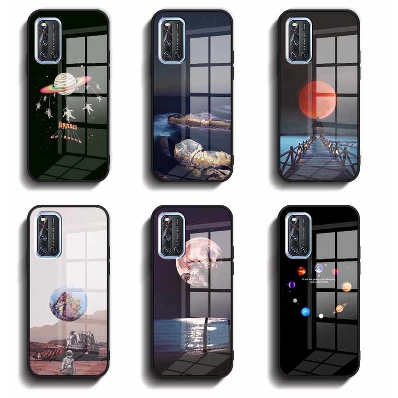 เคสกระจกนิรภัย แบบแข็ง ขอบซิลิโคนนิ่ม สําหรับ VIVO 1933 V19