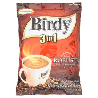 🔥สินค้าขายดี!! เบอร์ดี้ 3 อิน 1 โรบัสต้า กาแฟปรุงสำเร็จ ชนิดผง 16.5กรัม x 8 ซอง Birdy 3 in 1 Robusta Instant Coffee Powd