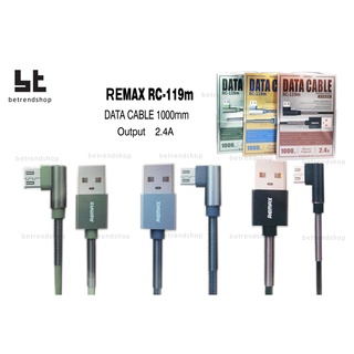 สายชาร์จคุณภาพสูง   Remax รุ่น RC-119m ของแท้ 100% (MICRO USB )หัวชาร์จดีไซน์ ตัวแอล L 90 องศาความยาวสายมาตรฐาน 100 cm.