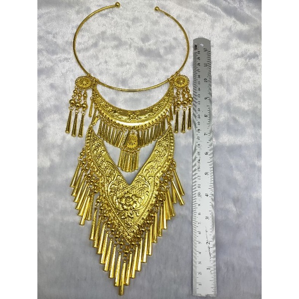 กรองคอ สร้อยคอ โบราณเครื่องประดับชุดไทย งานโลหะทอง เงินรมดำ - รูปที่ 7
