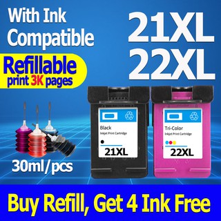 HP 21XL HP 22XL หมึก HP21XL HP22XLตลับหมึกรีฟิลเข้ากันได้สำหรับ HP F2140 F2180 F2187 F2188 F2210 F2212 F2214 F2235 F2238