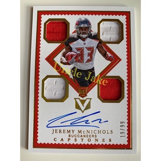 2017 Panini Vertex : NFL Tampa Bay Buccaneers - Jeremy McNichols #120 Rookie/ Auto/ Patch/ 2 colors /99 (Auto on Card)