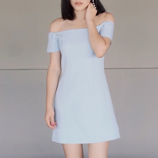 Stella and Luna Olivia Off-shoulder Dressเดรสสั้น คอปาด สีฟ้า (blue)