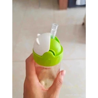 ฝาหลอดดื่มคอกว้างพร้อมหลอดซิลิโคนออกแบบมาเป็นพิเศษหลอดนิ่มดูง่ายไม่ดูดไม่ไหลป้องกันการสำลักคว่ำไม่หก