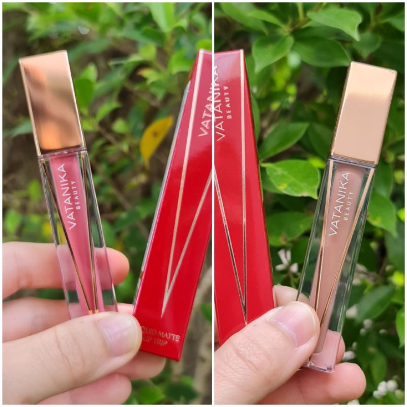 🔥💋💄 ส่งต่อ !! แท้💯% VATANIKA BEAUTY รุ่น Liquid Matte Lip Trip สี Bad Angle (56) & Addictive Spill (