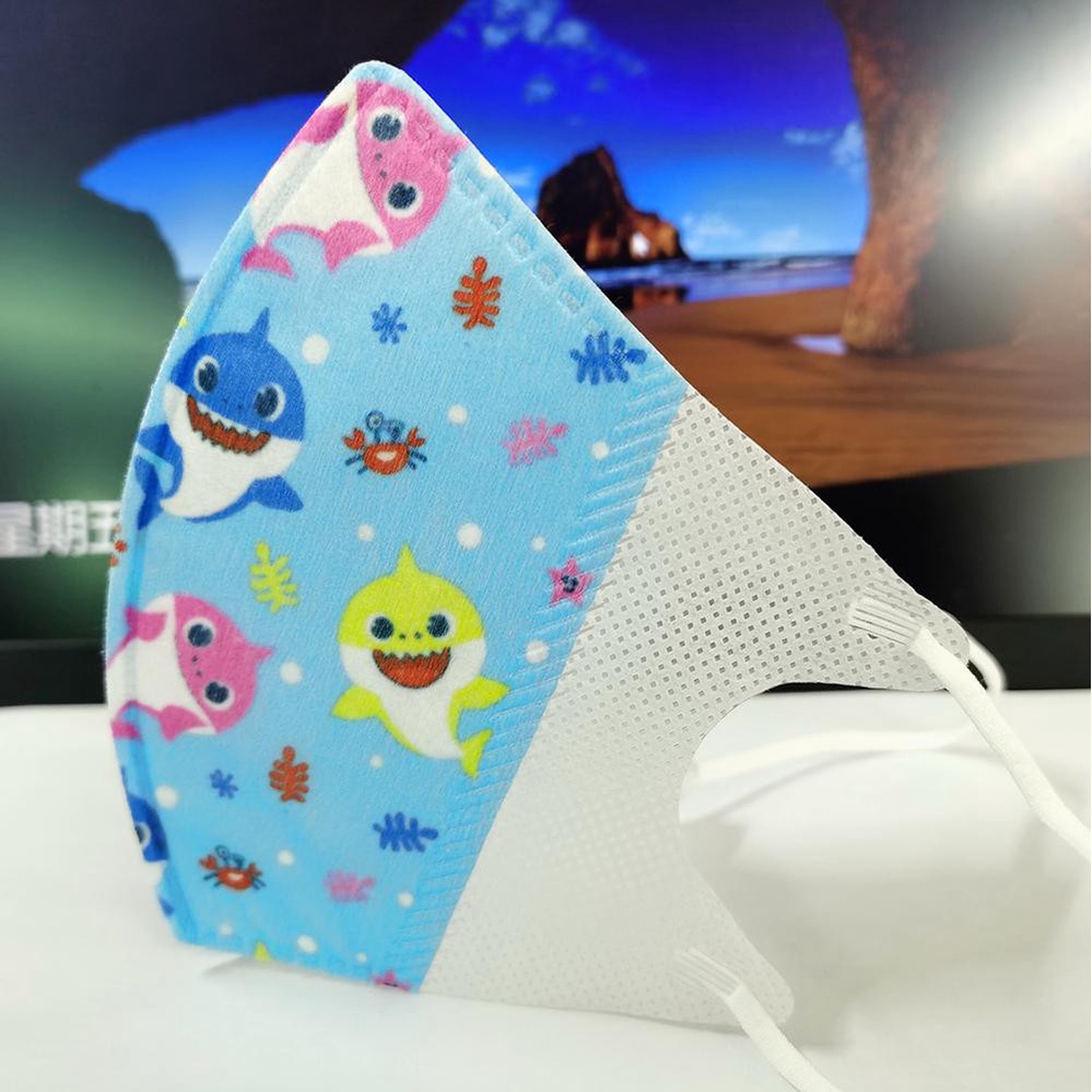 【0-3/4-12 Yo】หน้ากากฉลาม 3D Kn95 สามมิติ สําหรับเด็ก 50 ชิ้น