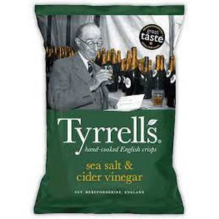 tyrrells sea salt &amp; cider vinegar chips 150g ไทร์เรลส์ ซี ซอลท์ แอนด์ น้ำส้มสายชู ชิปส์ 150 กรัม