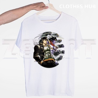 [S-5XL] Gdf21a3 เสื้อยืด ผ้าฝ้าย ลาย Arrive JoJo Bizzare Adventure Kujo Jotaro White JoJo Bizarre Adventure สไตล์ฮาราจูก