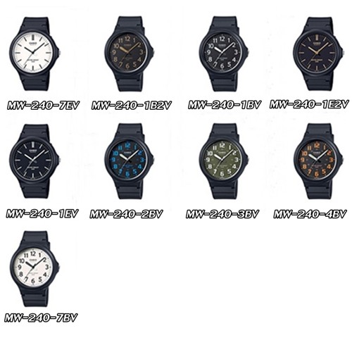 CASIO Standard นาฬิกาข้อมือผู้ชาย สายเรซิน รุ่น MW-240,MW-240-1B,MW-240-7E,MW-240-3B,MW-240-7B,MW-24