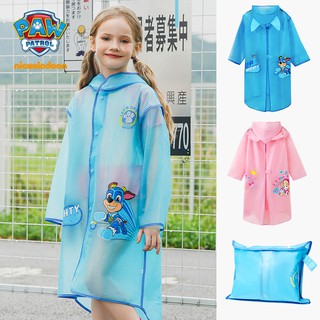 Paw Patrol เสื้อกันฝนเด็กนักเรียน พร้อมกระเป๋านักเรียน การ์ตูน เสื้อกันฝน เสื้อกันฝน ไวนิลนุ่ม