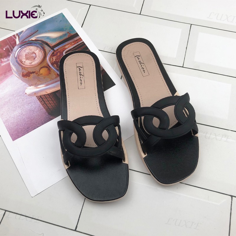 LUXIE 1176-2 รองเท้าแตะ รองเท้าแตะแบน นุ่มสบายเท้า มี 4 สีให้เลือก รองเท้าแตะแบบสวม