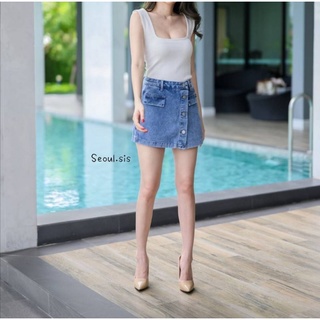 กางเกงกระโปรงยีนส์แฟชั่น​ Denim Short Skirt