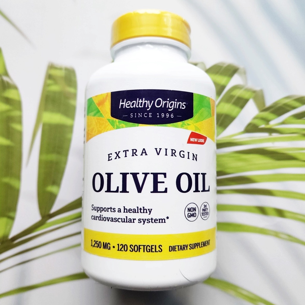 (Healthy Origins®) Organic Extra Virgin Olive Oil 1250 mg 120 Softgels น้ำมันมะกอก ออร์แกนิก ผิวพรรณ