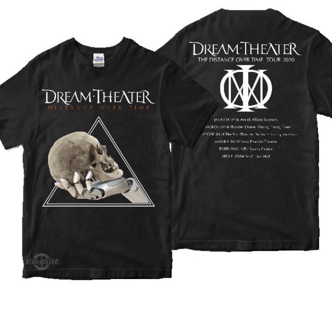DREAM THEATER 2 เสื้อยืด - DISTANCE OVERTIME TOUR Premium Tshirt Dream Theater heavy metal band เสื้อยืดคลาสสิก rock vintage iron Maideen