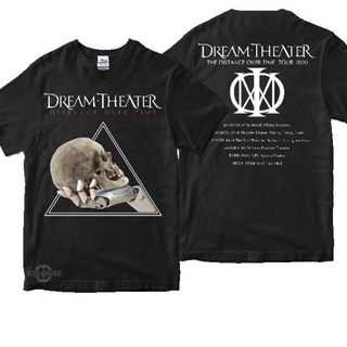 เสื้อยืดโอเวอร์ไซส์เสื้อยืดพิมพ์ลาย dream theater 2 - DISTANCE OVERTIME TOUR สไตล์วินเทจสําหรับผู้ชายS-3XL