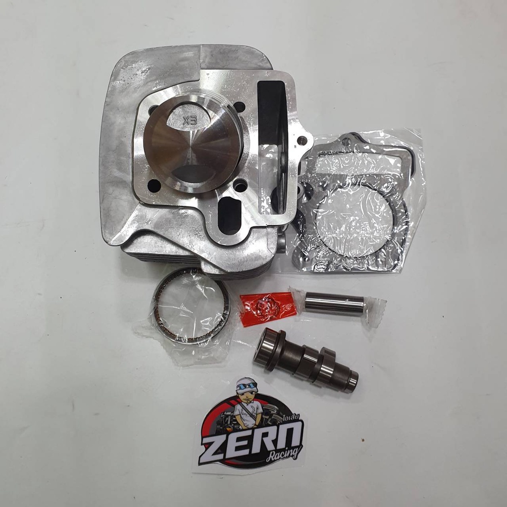 เสื้อสูบ + ลูกสูบ 53 มิล + แคม + ปะเก็น เวฟ100s ubox ช่างเซินเรสซิ่งในตำนาน แถมสติ๊กเกอร์ช่างเซิน ชุ