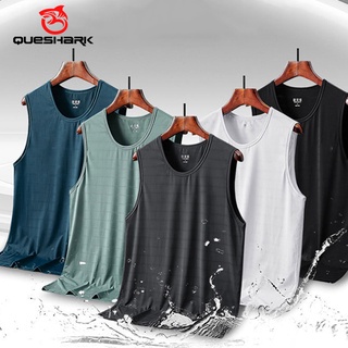 Queshark เสื้อยืดแขนกุด ผ้าเรยอน แห้งเร็ว เหมาะกับฤดูร้อน สําหรับผู้ชาย BB242